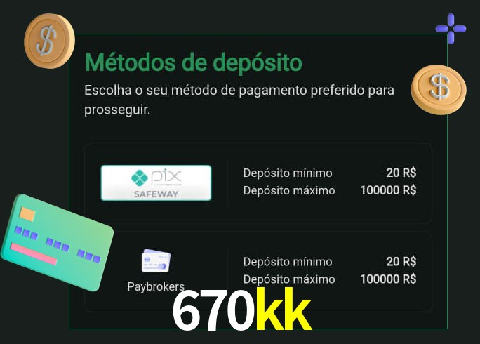 O cassino 670kk oferece uma grande variedade de métodos de pagamento